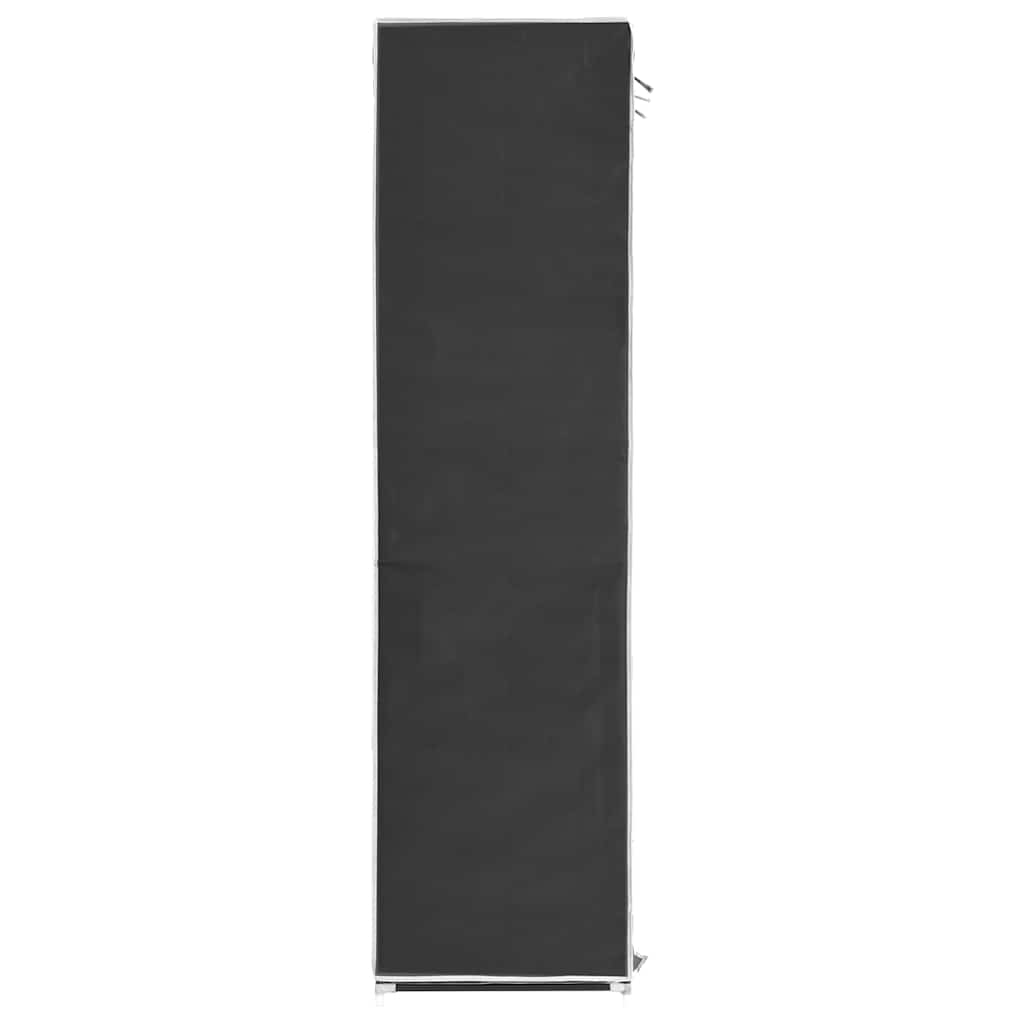 Wardrobe with Compartments and Rods Black 150x45x175 cm Fabric