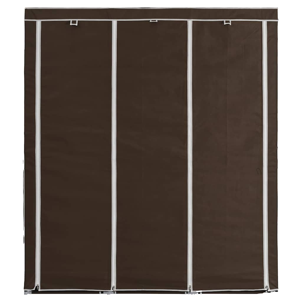 Wardrobe with Compartments and Rods Brown 150x45x175 cm Fabric