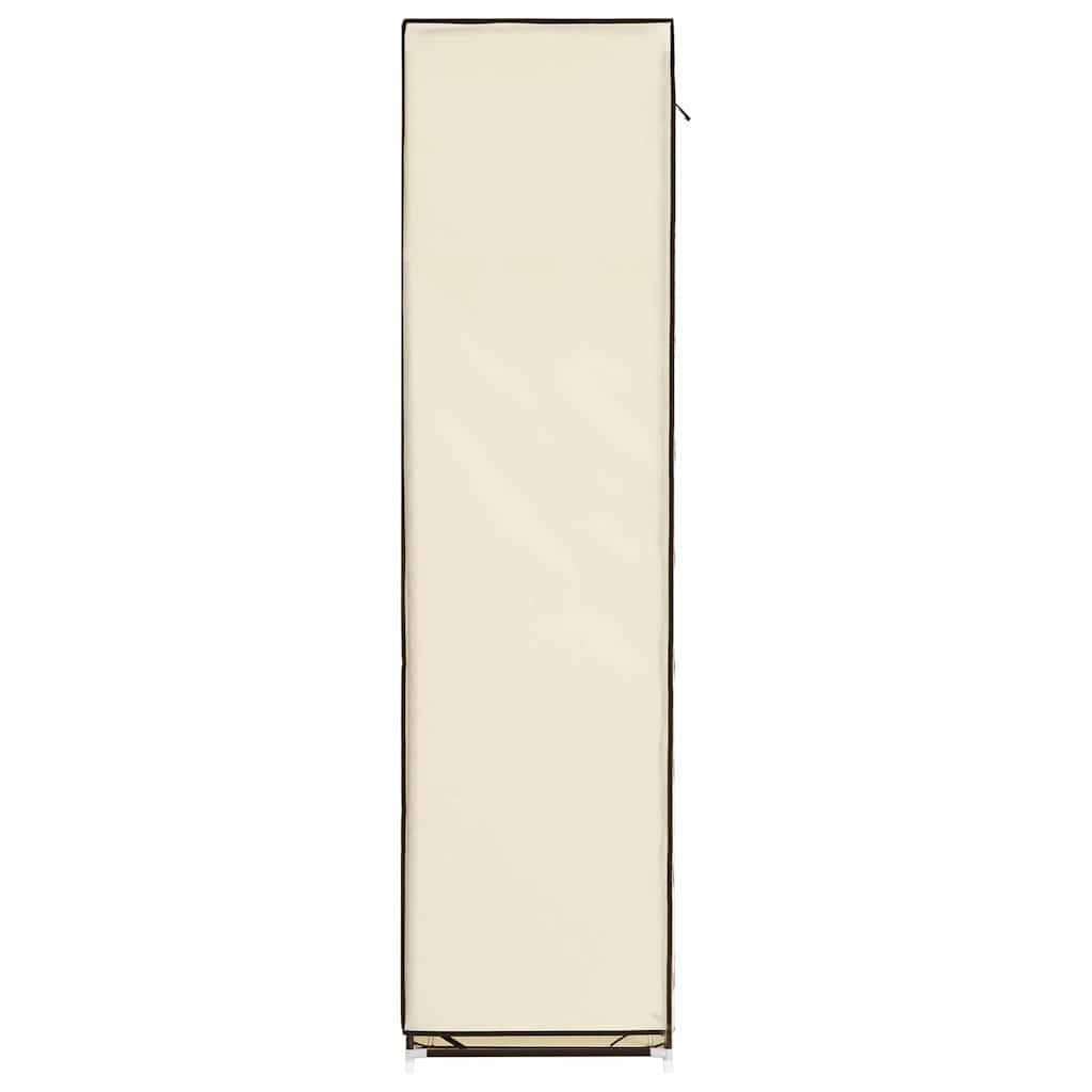 Wardrobe with Compartments and Rods Cream 150x45x175 cm Fabric