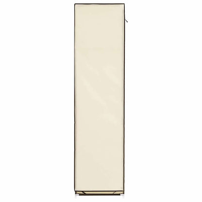 Wardrobe with Compartments and Rods Cream 150x45x175 cm Fabric