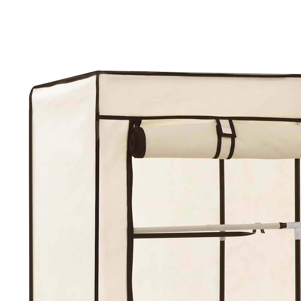Wardrobe with Compartments and Rods Cream 150x45x175 cm Fabric