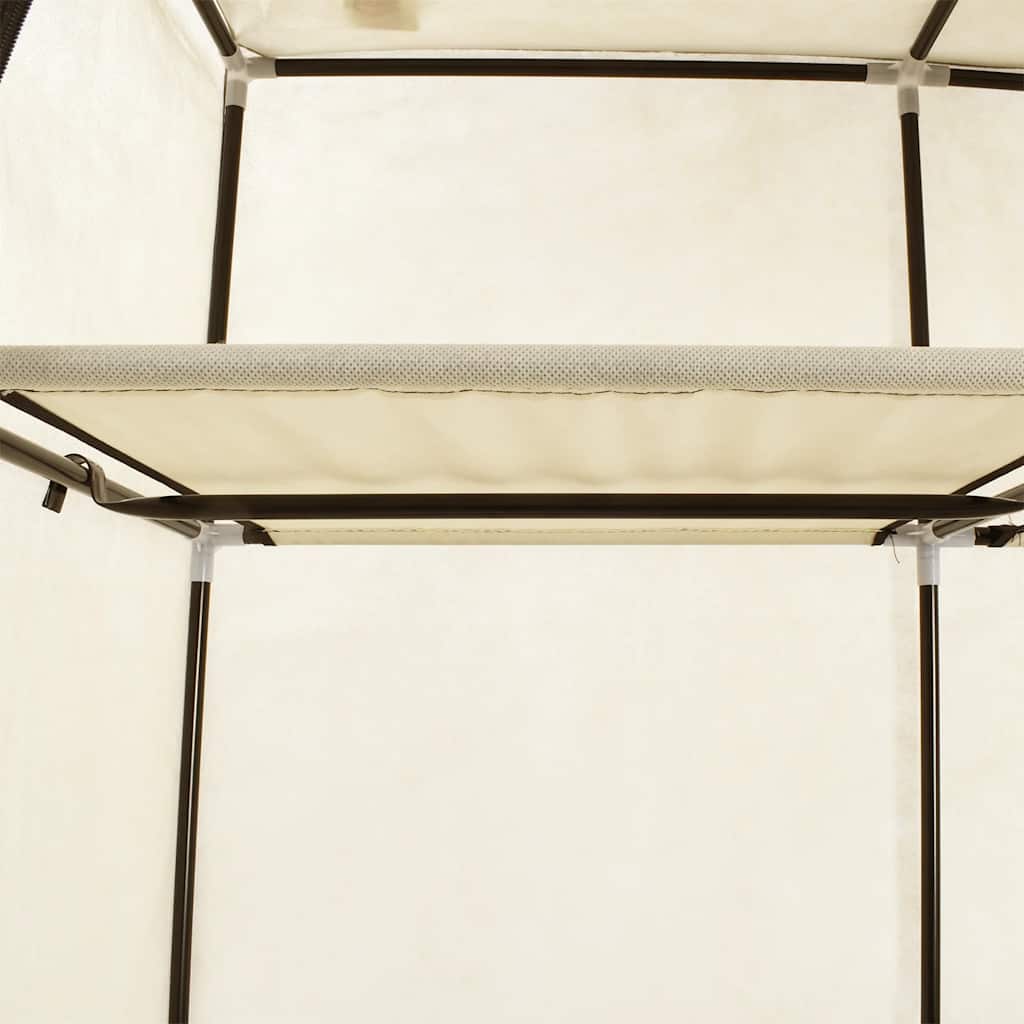 Wardrobe with Compartments and Rods Cream 150x45x175 cm Fabric