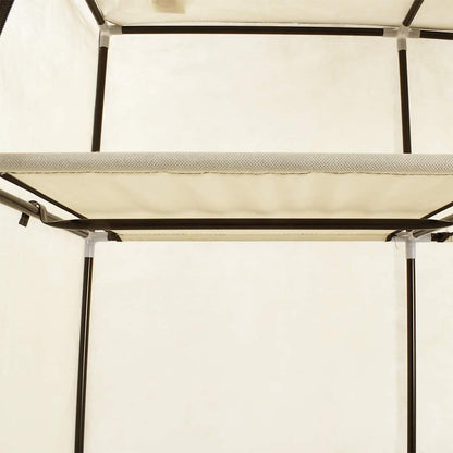 Wardrobe with Compartments and Rods Cream 150x45x175 cm Fabric