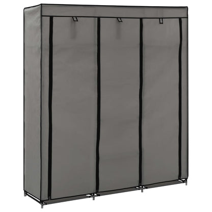 Wardrobe with Compartments and Rods Grey 150x45x175 cm Fabric