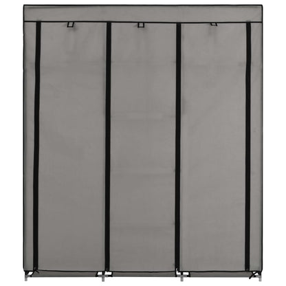 Wardrobe with Compartments and Rods Grey 150x45x175 cm Fabric