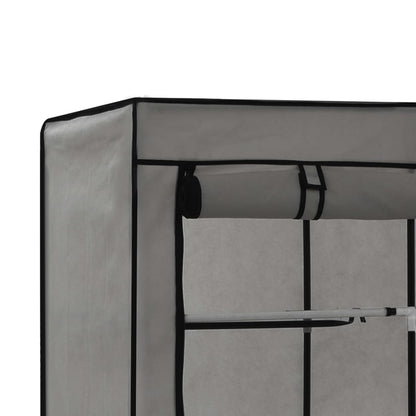 Wardrobe with Compartments and Rods Grey 150x45x175 cm Fabric