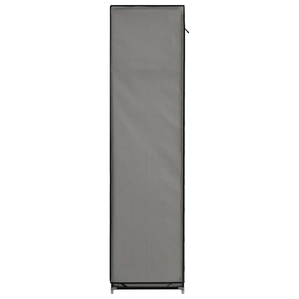 Wardrobe with Compartments and Rods Grey 150x45x175 cm Fabric