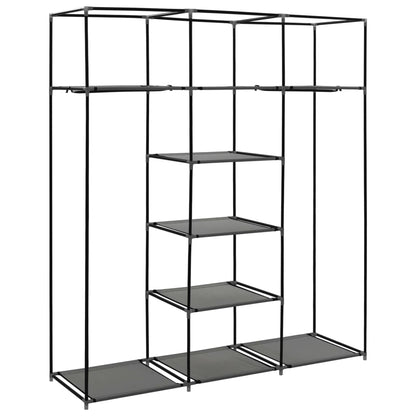 Wardrobe with Compartments and Rods Grey 150x45x175 cm Fabric