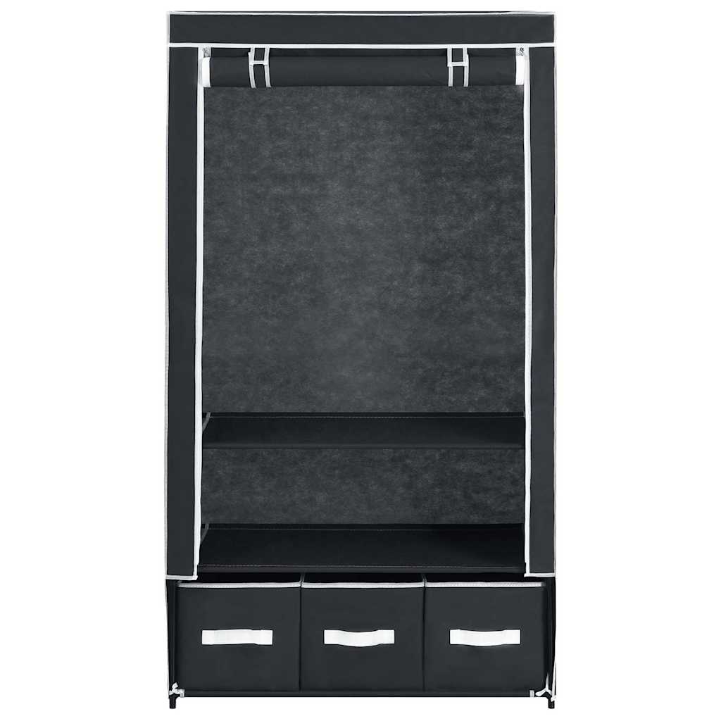 Wardrobe Black 87x49x159 cm Fabric