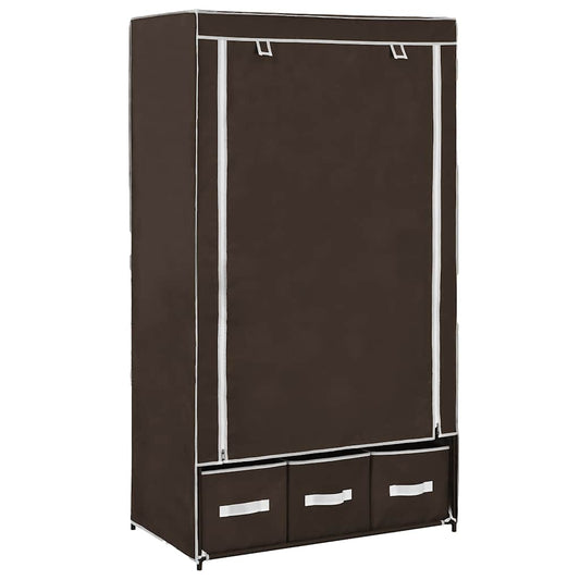Wardrobe | Brown | Non-woven fabric | Medium | Collapsible | Wardrobe