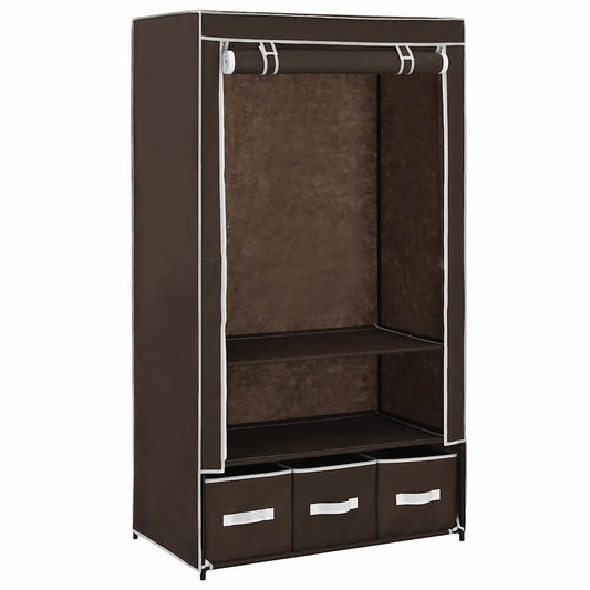 Wardrobe | Brown | Non-woven fabric | Medium | Collapsible | Wardrobe
