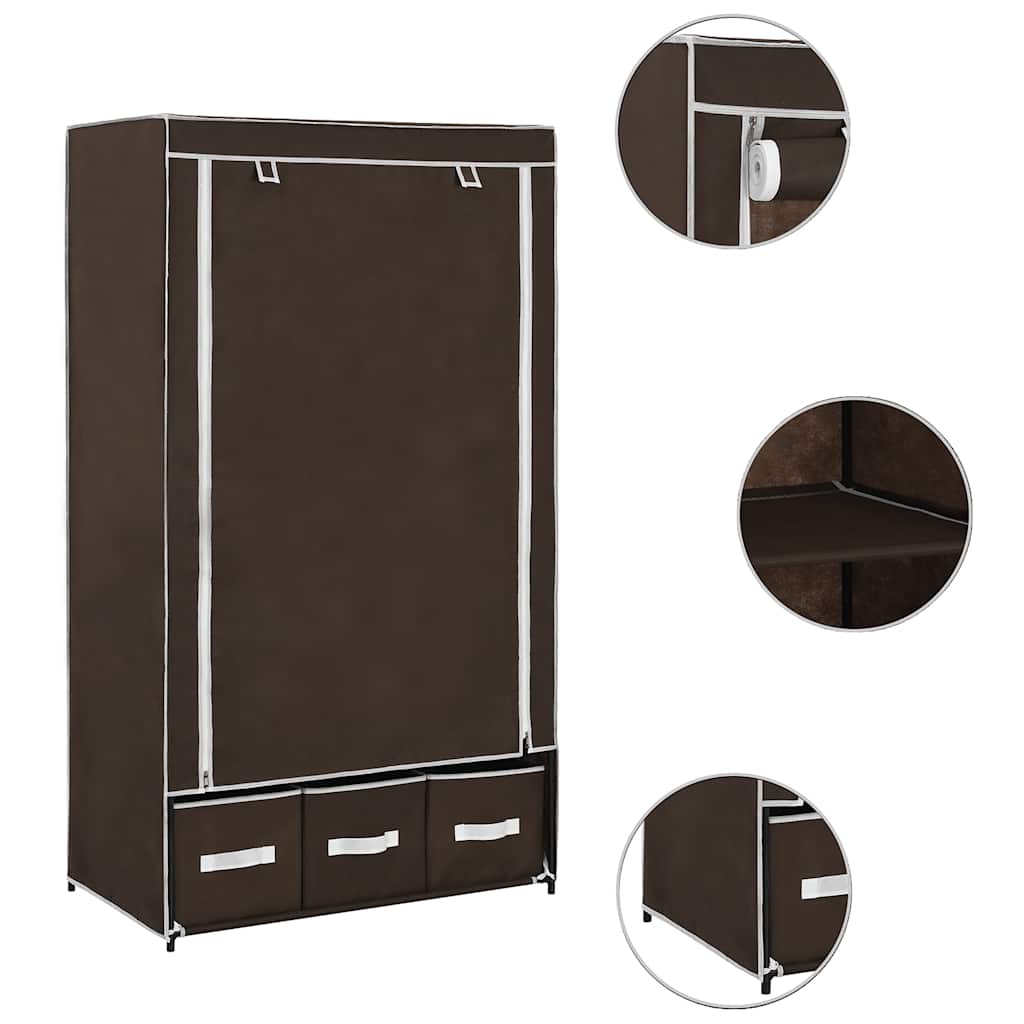 Wardrobe Brown 87x49x159 cm Fabric