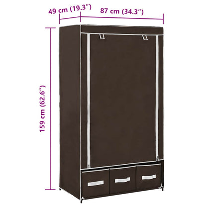 Wardrobe Brown 87x49x159 cm Fabric