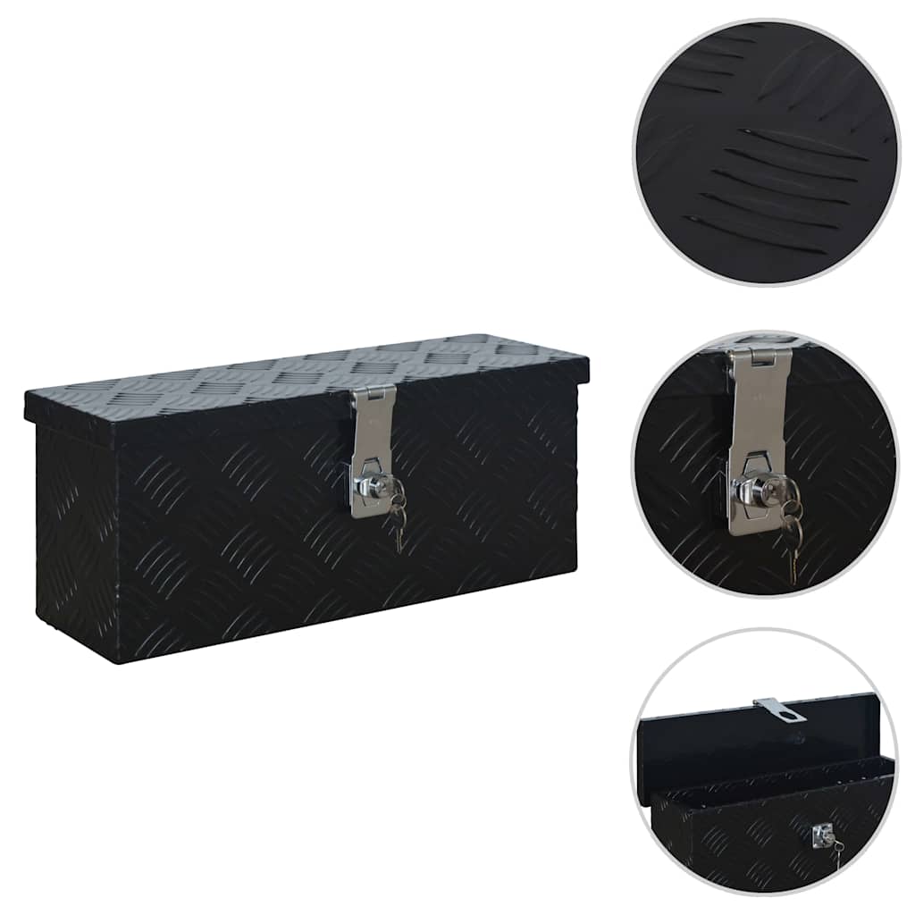 144845 vidaXL Aluminium Box 485x140x200 mm Black