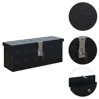 144845 vidaXL Aluminium Box 485x140x200 mm Black
