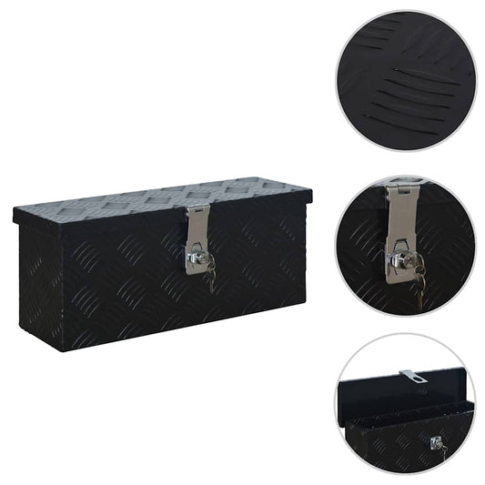 144845 vidaXL Aluminium Box 485x140x200 mm Black