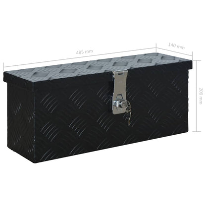 144845 vidaXL Aluminium Box 485x140x200 mm Black