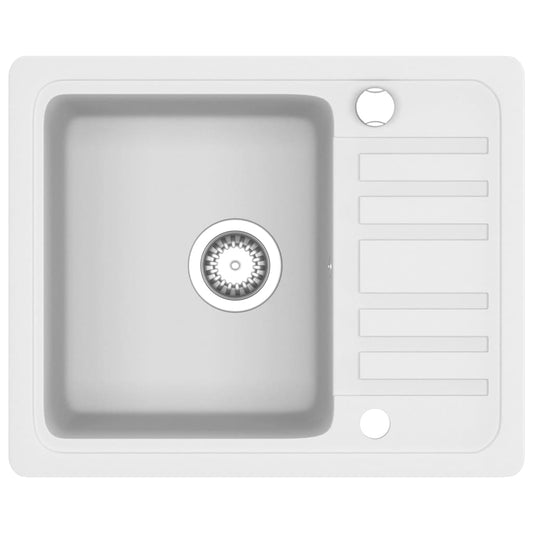 Granite Kitchen Sink Single Basin White