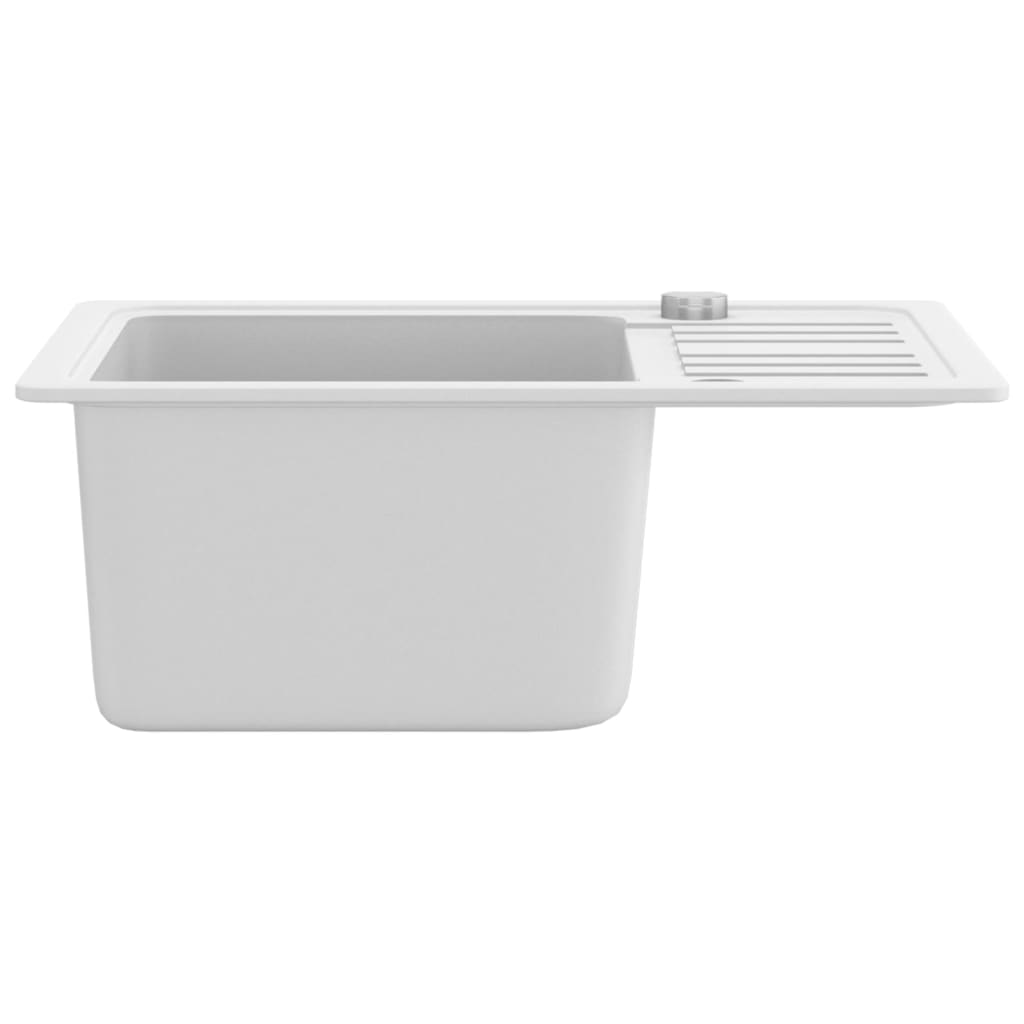 Granite Kitchen Sink Single Basin White