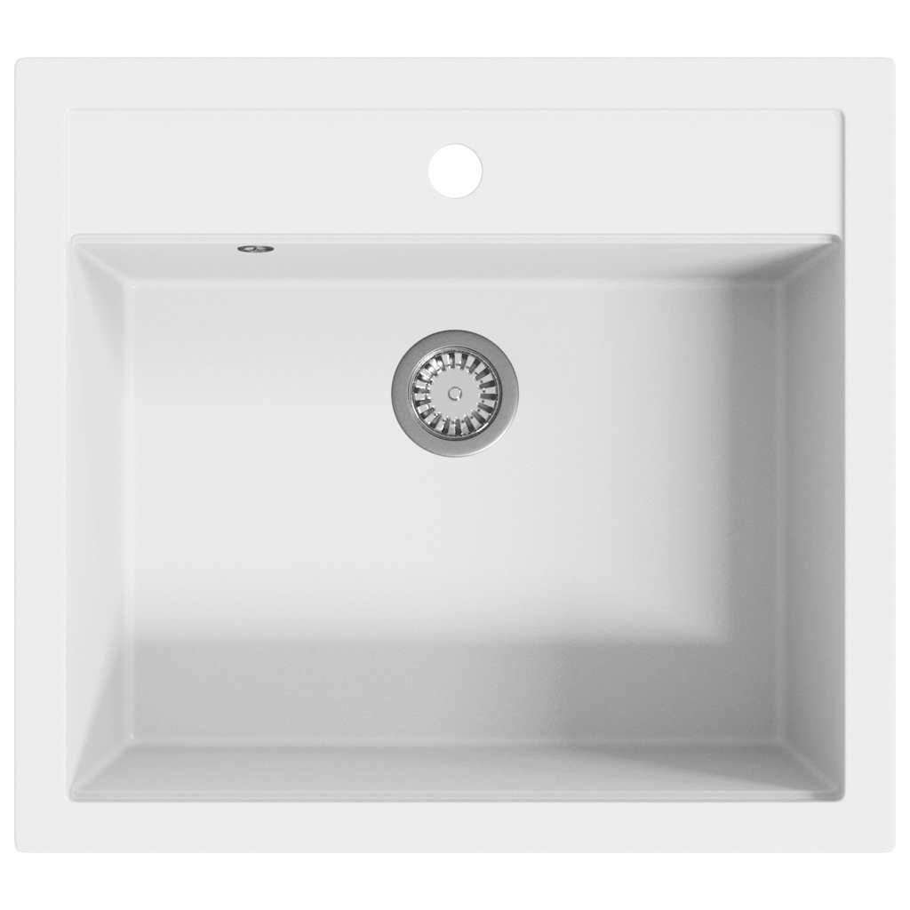 Granite Kitchen Sink Single Basin White