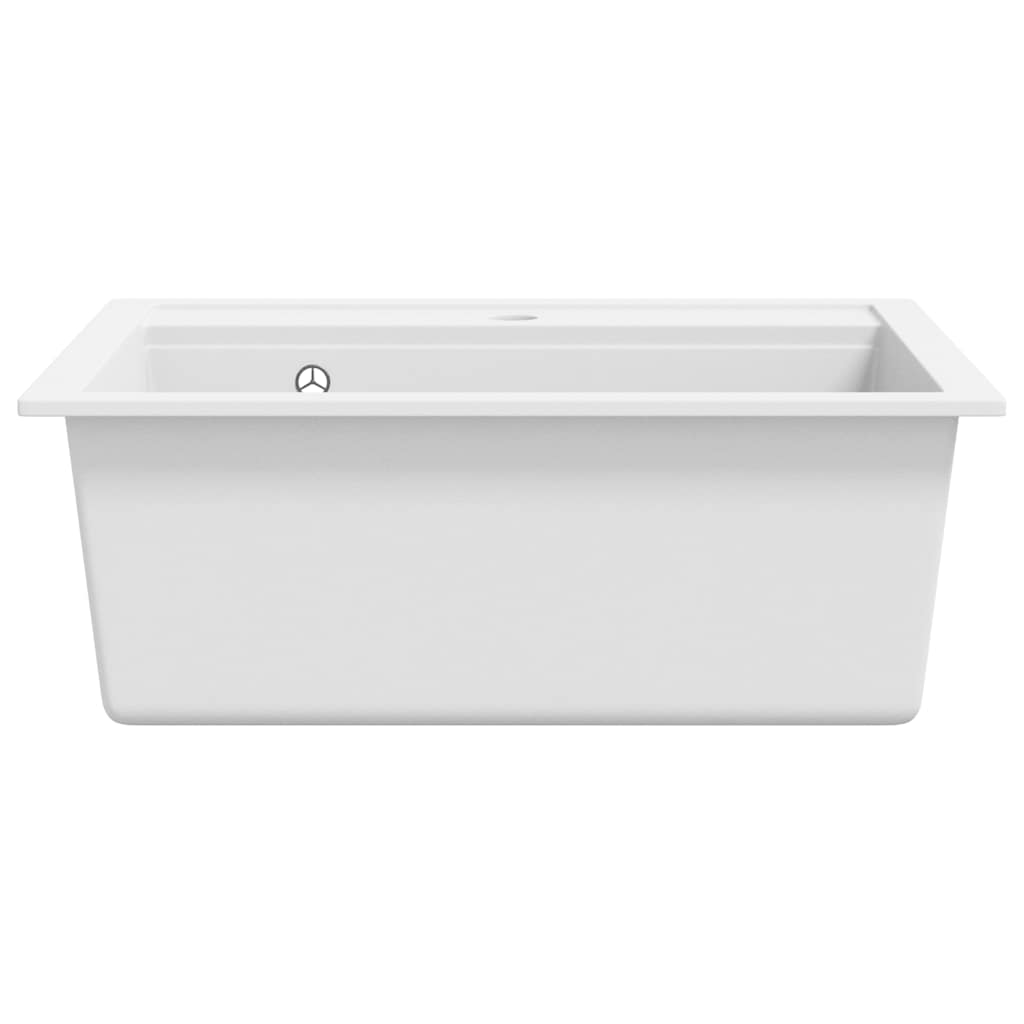 Granite Kitchen Sink Single Basin White