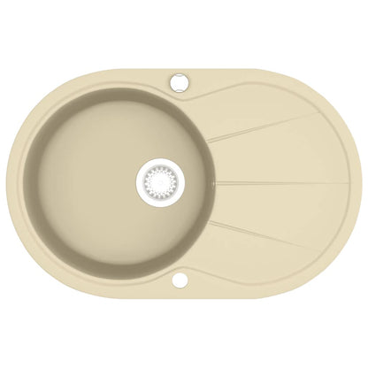 Granite Kitchen Sink Single Basin Oval Beige