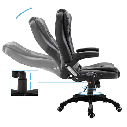 20235 vidaXL Massage Office Chair Black Faux Leather