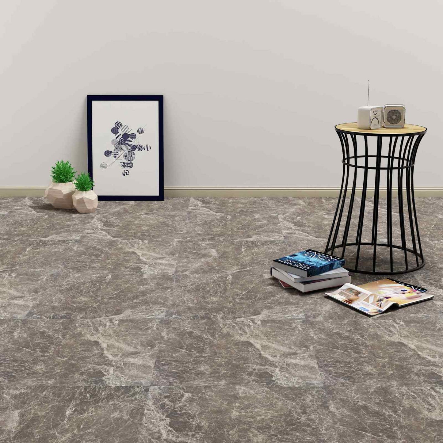 Flooring Planks 55 pcs Black 5.11 m² PVC
