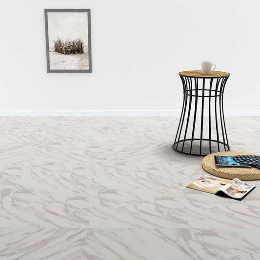 Flooring Planks White Marble 5.11 m² 55 pcs PVC