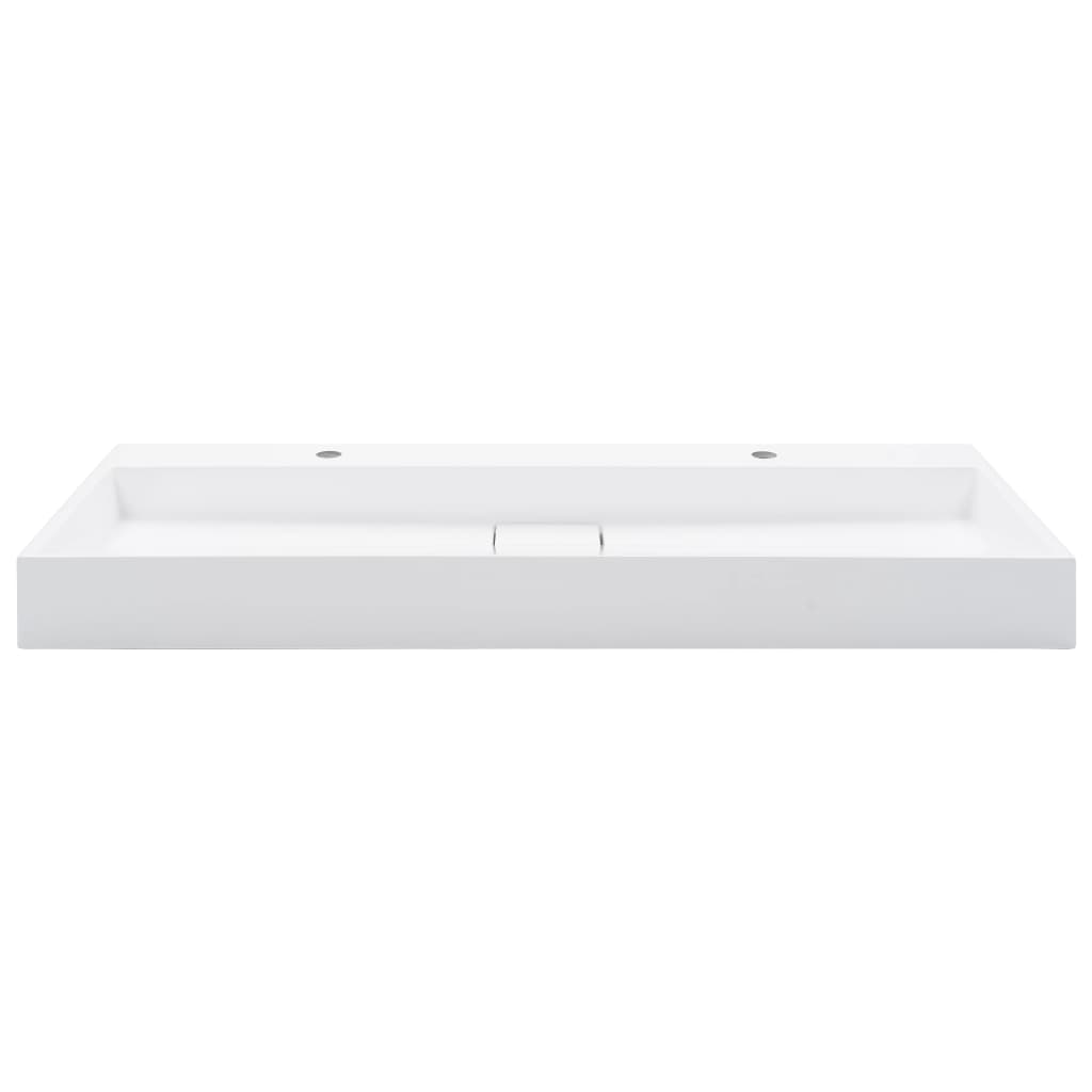 Wash Basin 120x46x11 cm Mineral Cast/Marble Cast White