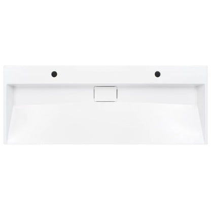 Wash Basin 120x46x11 cm Mineral Cast/Marble Cast White