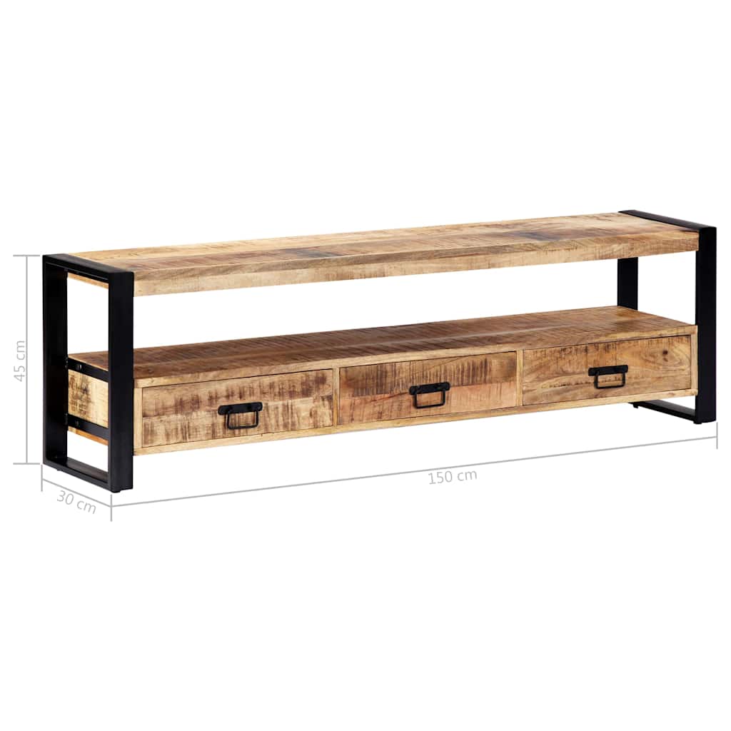 247906 vidaXL TV Cabinet 150x30x45 cm Solid Mango Wood