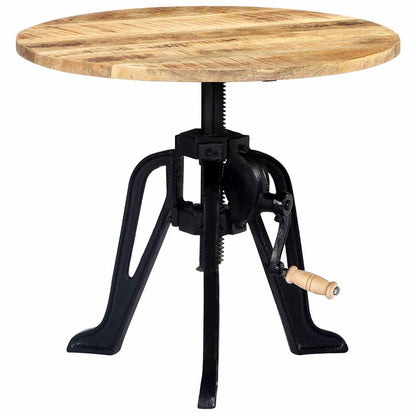 247915 vidaXL Side Table 60x(46-63) cm Solid Mango Wood and Cast Iron