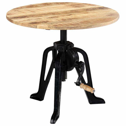 247915 vidaXL Side Table 60x(46-63) cm Solid Mango Wood and Cast Iron
