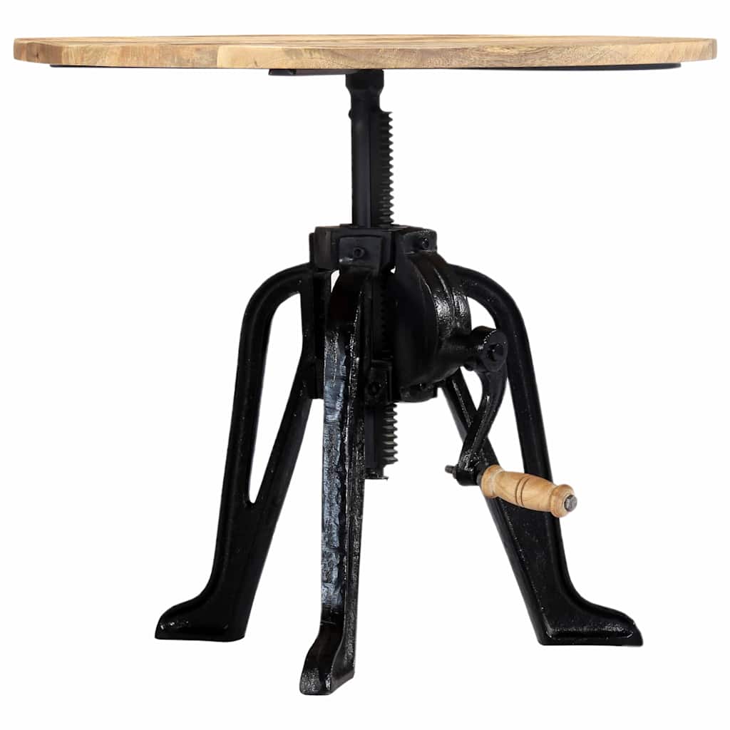 247915 vidaXL Side Table 60x(46-63) cm Solid Mango Wood and Cast Iron