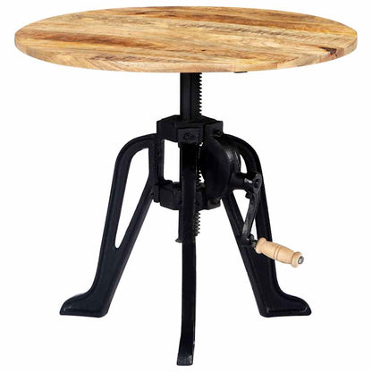 247915 vidaXL Side Table 60x(46-63) cm Solid Mango Wood and Cast Iron