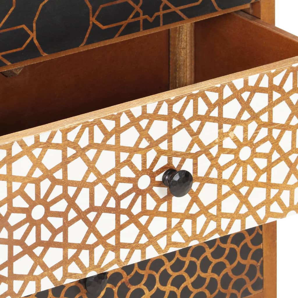 Sideboard | Brown with printed patterns | Solid mango wood, MDF | Medium