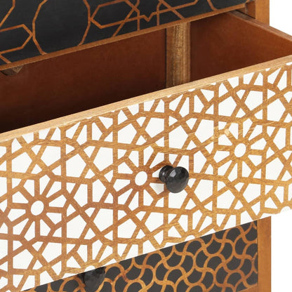 Sideboard | Brown with printed patterns | Solid mango wood, MDF | Medium