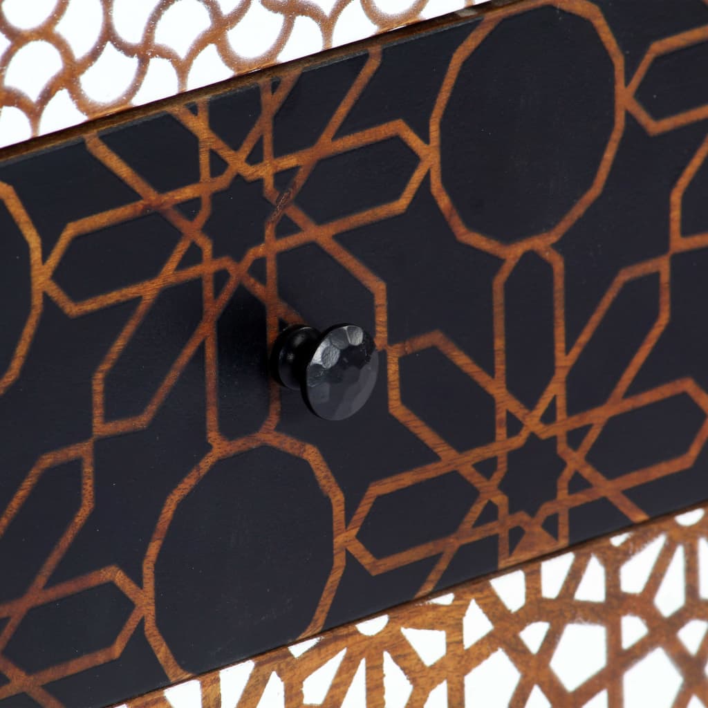 Sideboard | Brown with printed patterns | Solid mango wood, MDF | Medium