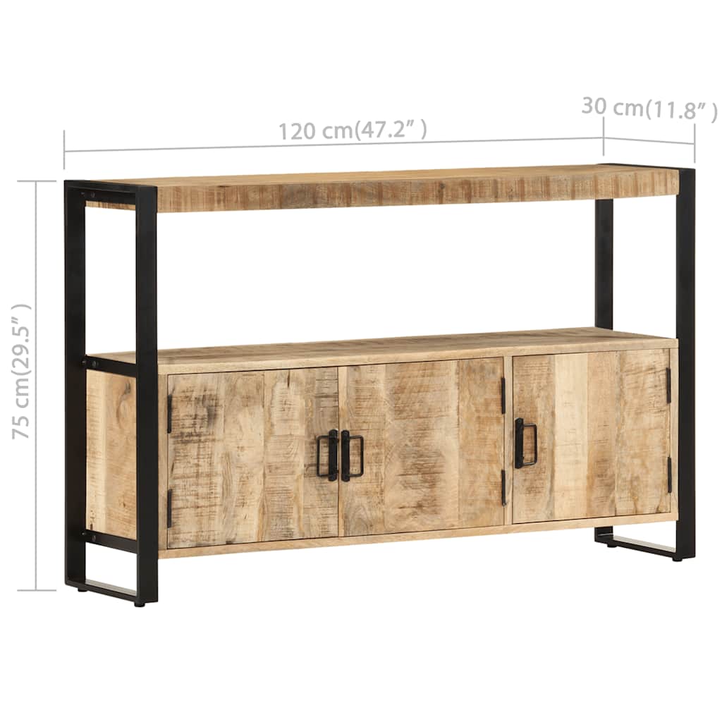 247923 vidaXL Side Cabinet 120x30x75 cm Solid Mango Wood