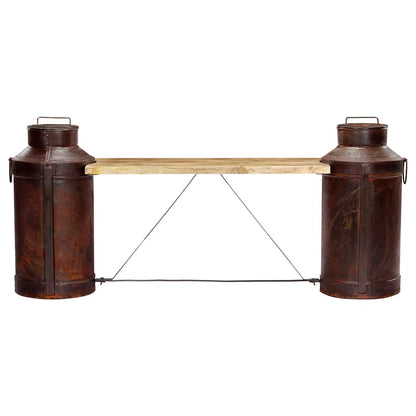 Milk Bottle Bench 150x33x64 cm Solid Mango Wood