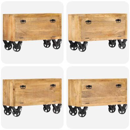 Shoe Cabinet 86x35x55 cm Solid Mango Wood