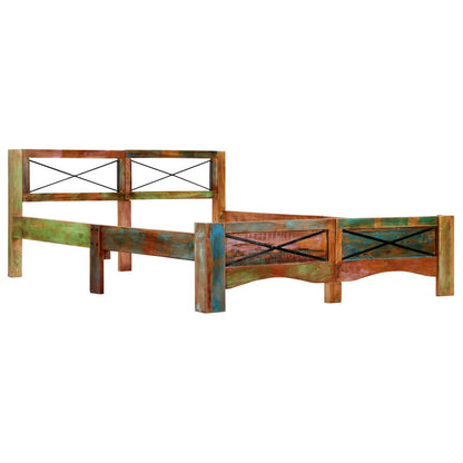 Bed Frame without Mattress Solid Reclaimed Wood 140x200 cm