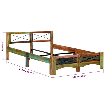 Bed Frame without Mattress Solid Reclaimed Wood 140x200 cm