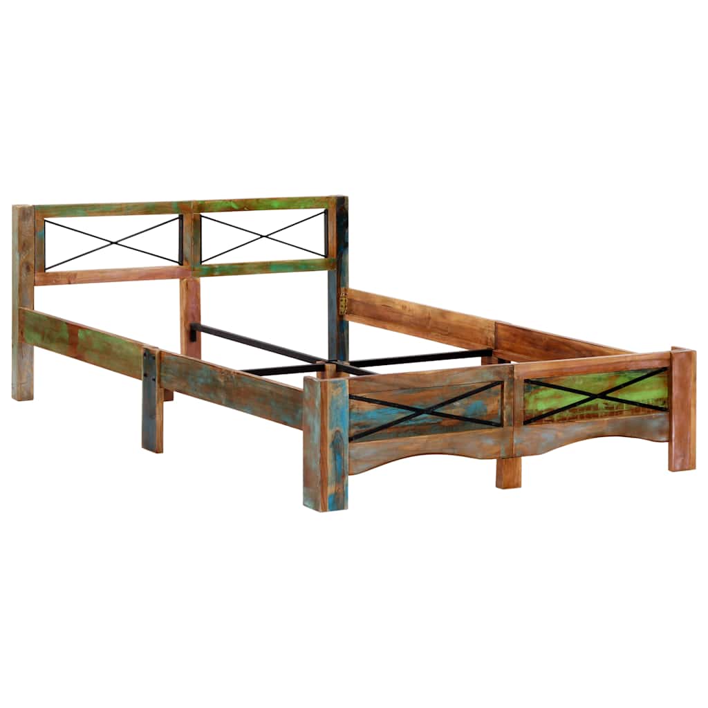 Bed Frame without Mattress Solid Reclaimed Wood 140x200 cm