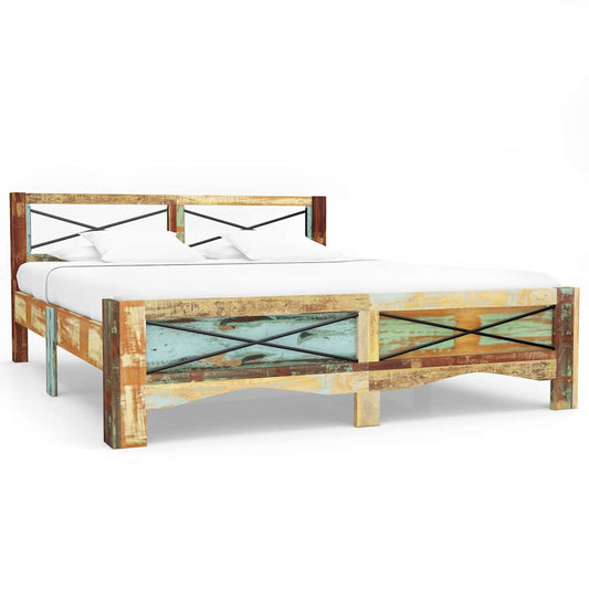 Bed Frame without Mattress Solid Reclaimed Wood 160x200 cm