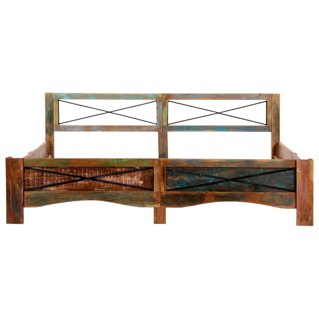Bed Frame without Mattress Solid Reclaimed Wood 180x200 cm Super King