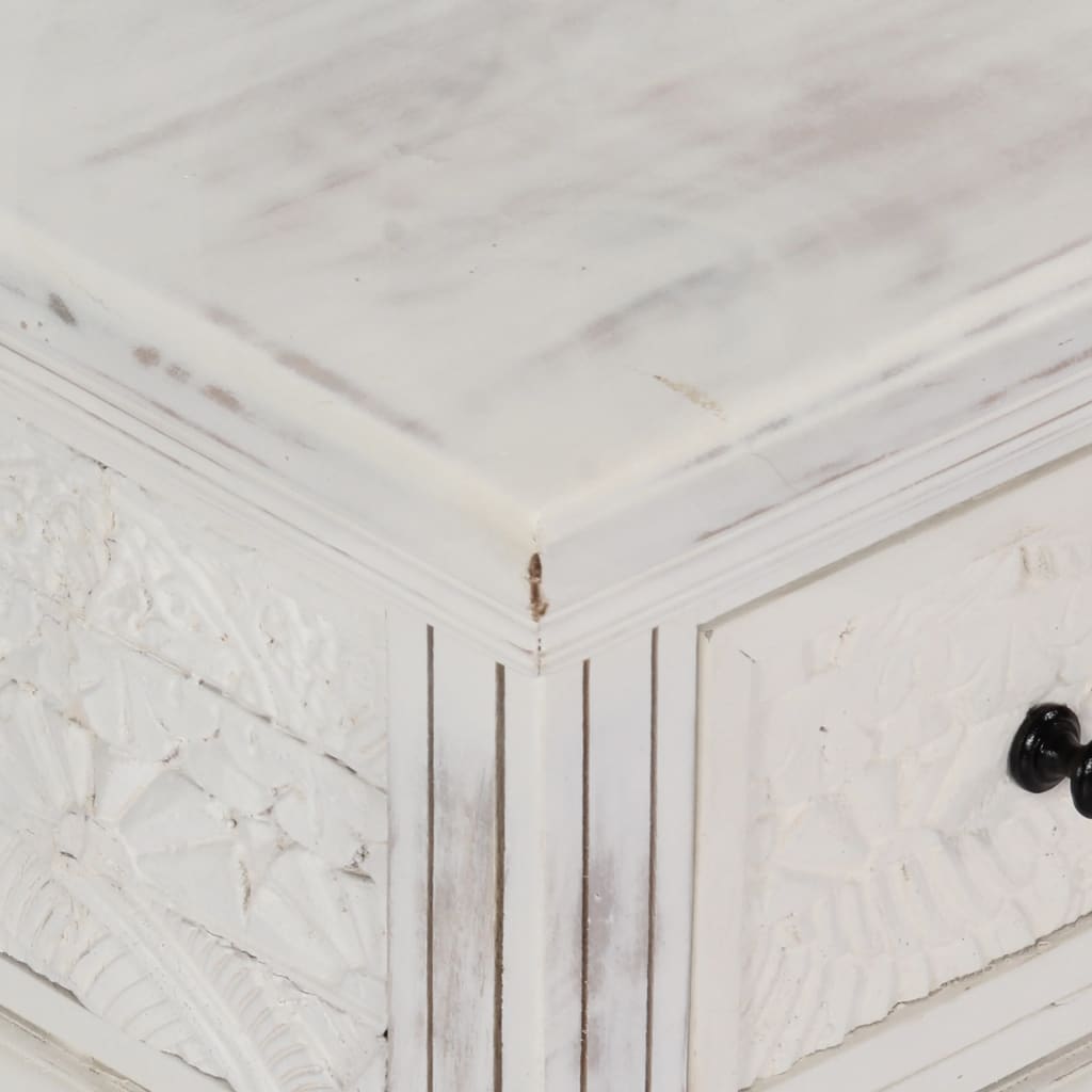Coffee Table White 70x70x30 cm Solid Mango Wood