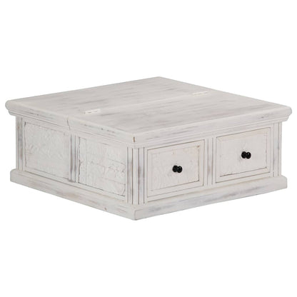 Coffee Table White 70x70x30 cm Solid Mango Wood