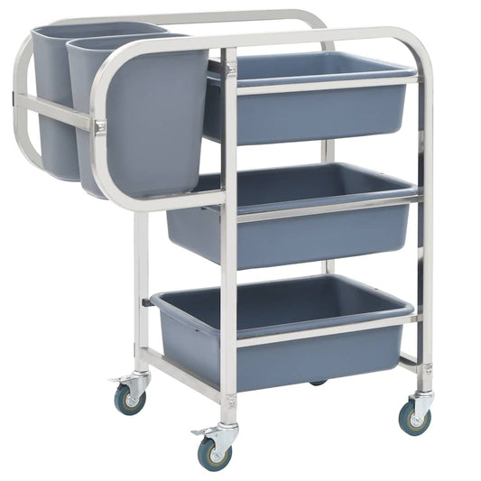 50918 vidaXL Kitchen Cart with Plastic Containers 82x43,5x93 cm